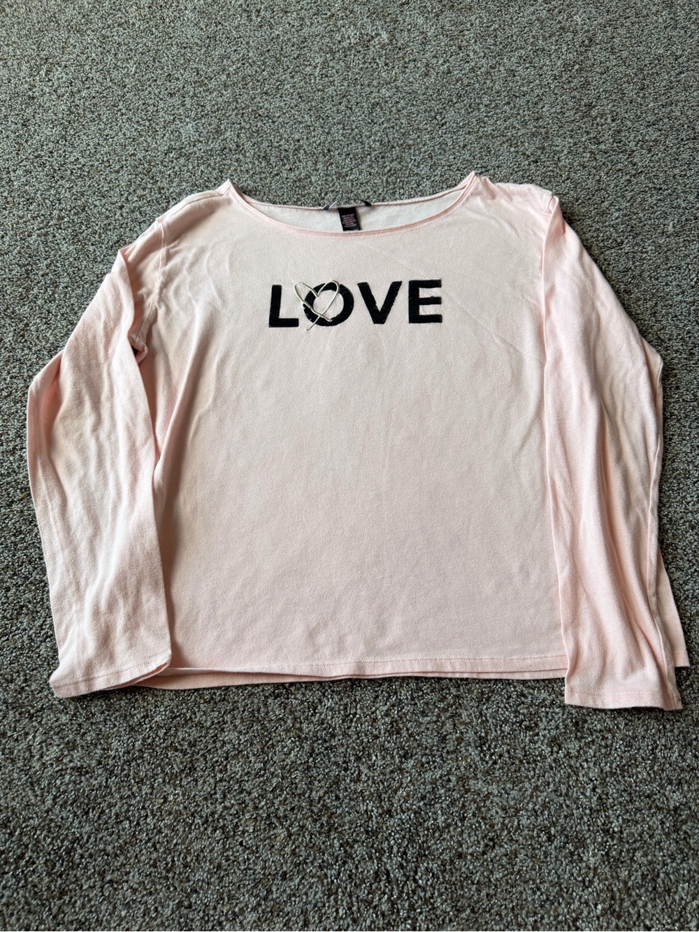 Victoria's Secret LOVE Sequin Long Sleeve Pink Top Large Y2K